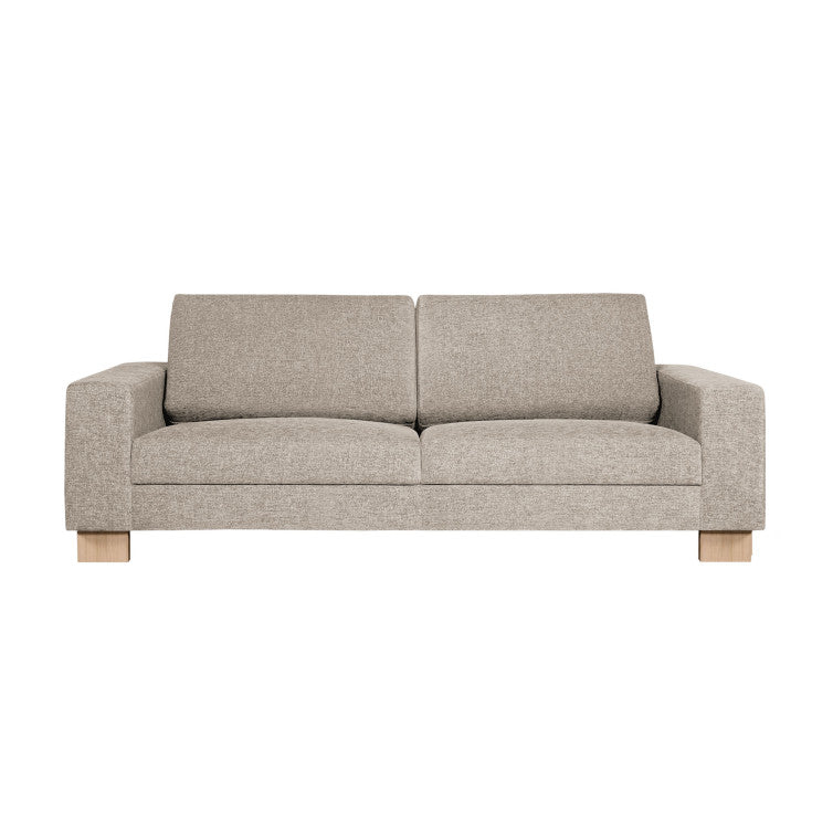 Canapé en tissu chiné Quattro avec pieds bois – Natur n°1KI – Canapé 2 places