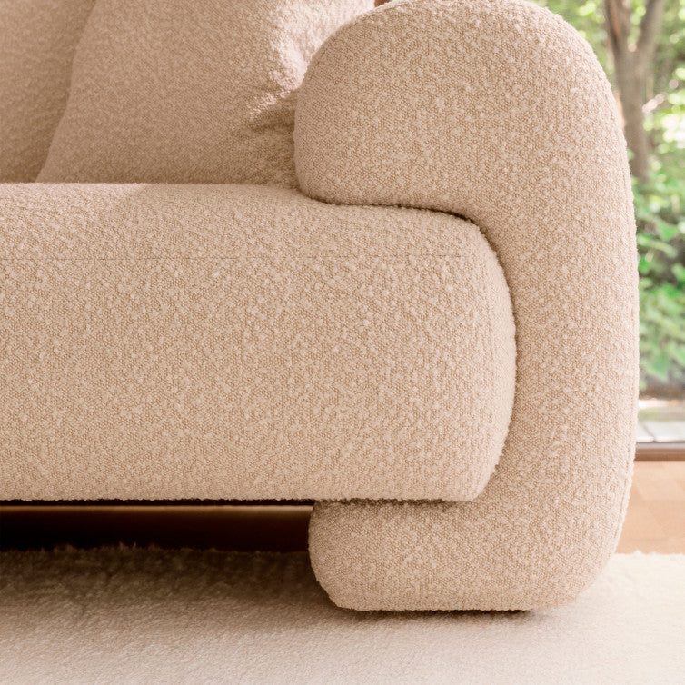 Canapé en tissu effet bouclé Molino – Olive n°1224 BO – Canapé 3 places