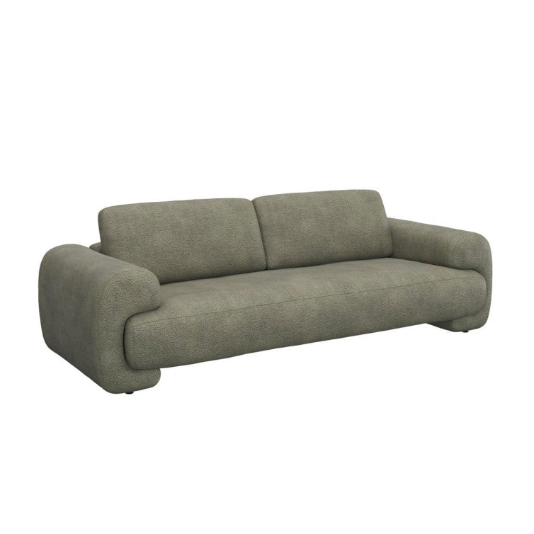 Canapé en tissu effet bouclé Molino – Olive n°1224 BO – Canapé 3 places