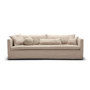 Canapé en tissu naturel coton/lin Lill avec jupette – Natur n°1CS – Canapé 4 places