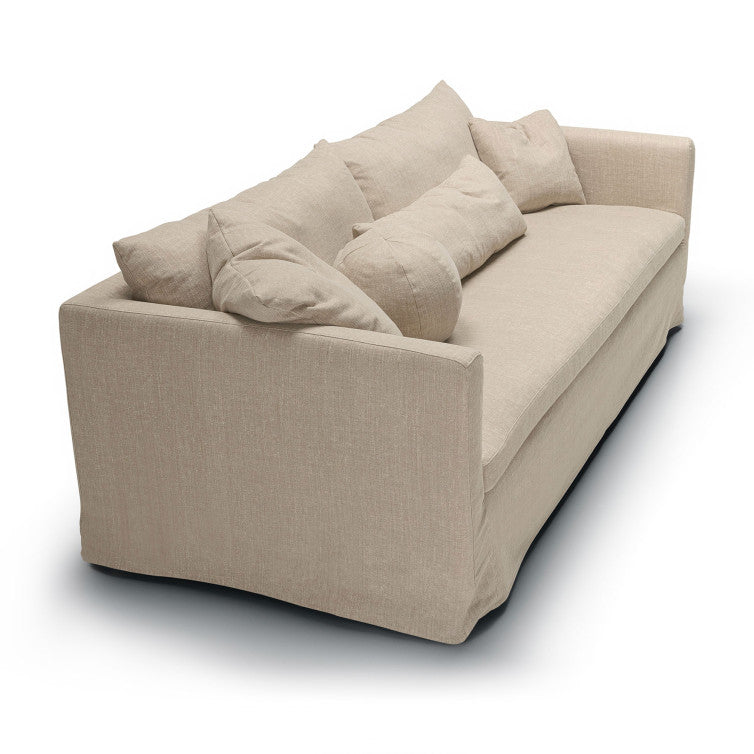 Canapé en tissu naturel coton/lin Lill avec jupette – Natur n°1CS – Canapé 3 places
