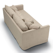 Canapé en tissu naturel coton/lin Lill avec jupette – Natur n°1CS – Canapé 3 places