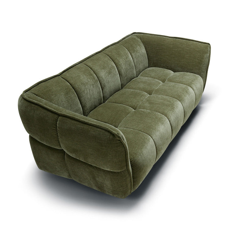 Canapé en velours chenillé Clyde – Forest Green n°13WI – Canapé 3 places
