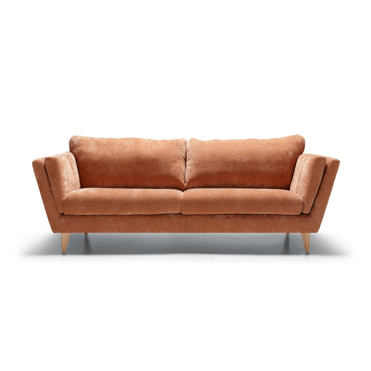 Canapé en velours chenille Nova avec pieds bois – Pail Rust n°7WI – Canapé 3 places