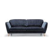 Canapé Stella en velours chenillé avec pieds bois – Dark Blue n°9AT – Canapé 2 places