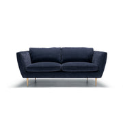 Canapé en velours chenillé Teddy avec pieds bois – Dark Blue n°9AT – Canapé 2 places