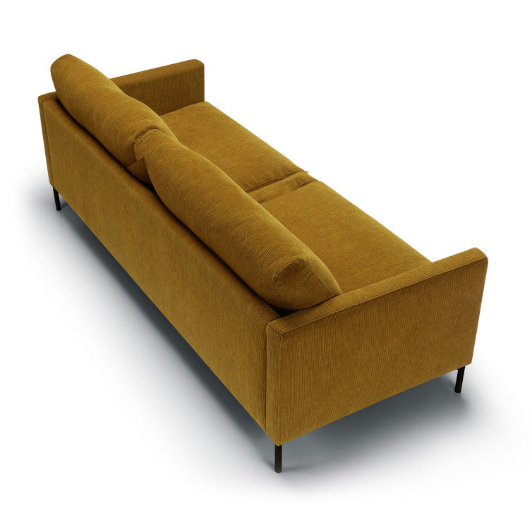 Canapé en velours côtelé Impulse avec pieds métal – Mustard n°1MO – Canapé 3 places