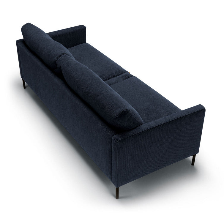 Canapé en velours côtelé Impulse avec pieds métal – Dark Blue n°14MO – Canapé 3 places