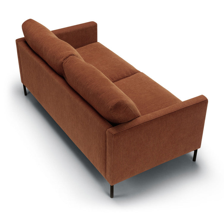 Canapé en velours côtelé Impulse avec pieds métal – Orange n°3MO – Canapé 2,5 places
