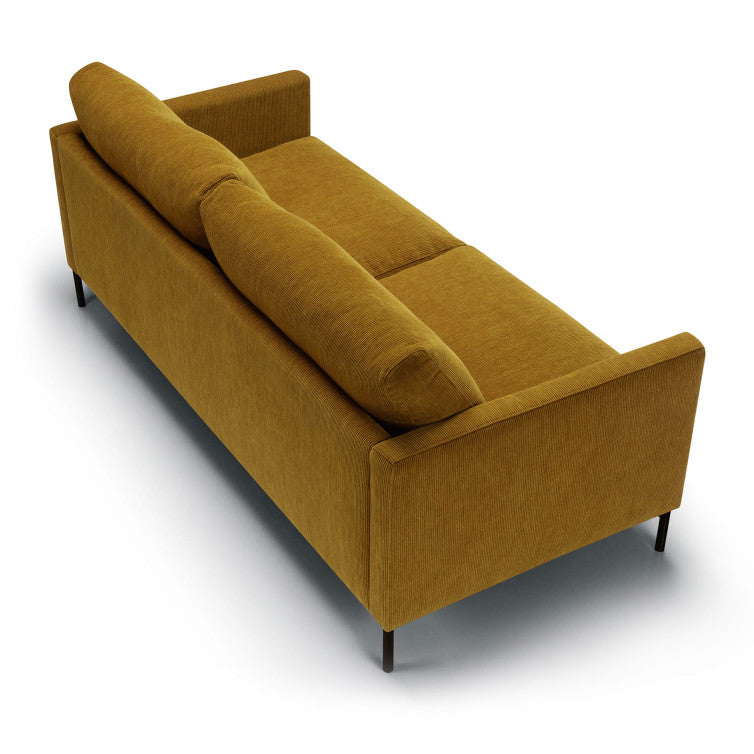 Canapé en velours côtelé Impulse avec pieds métal – Mustard n°1MO – Canapé 2,5 places
