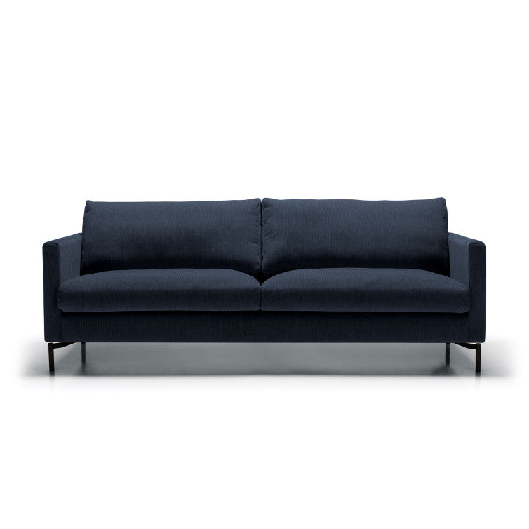 Canapé en velours côtelé Impulse avec pieds métal – Dark Blue n°14MO – Canapé 3 places