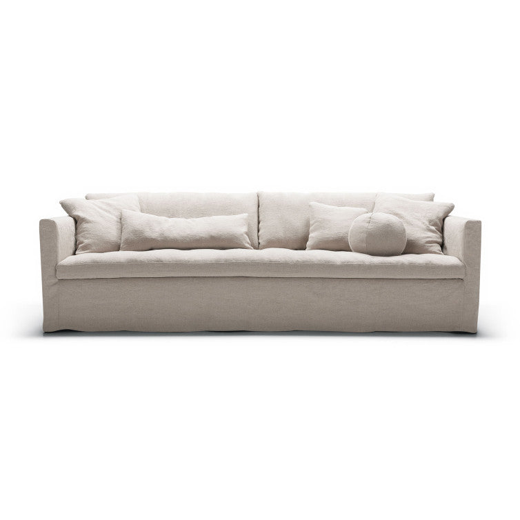 Canapé pur lin Lill avec jupette – Natur n°1LIN – Canapé 4 places