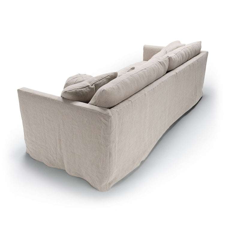 Canapé pur lin Lill avec jupette – Natur n°1LIN – Canapé 4 places
