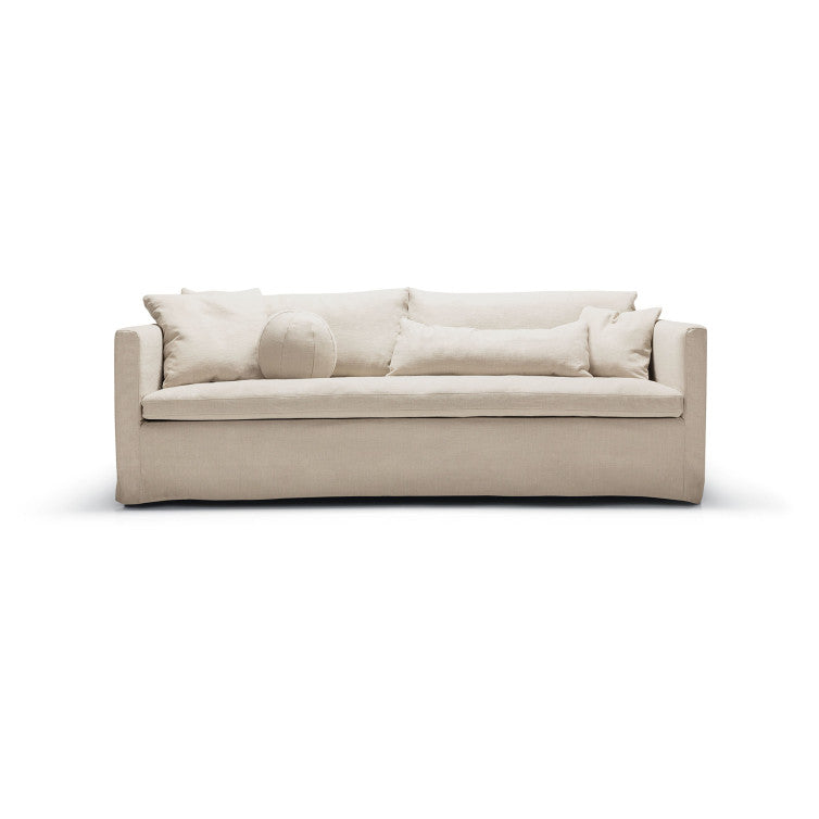 Canapé tissu naturel coton/lin Lill avec jupette – Natur n°1419CA – Canapé 3 places