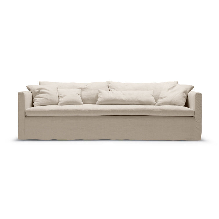 Canapé tissu naturel coton/lin Lill avec jupette – Natur n°1419CA – Canapé 4 places