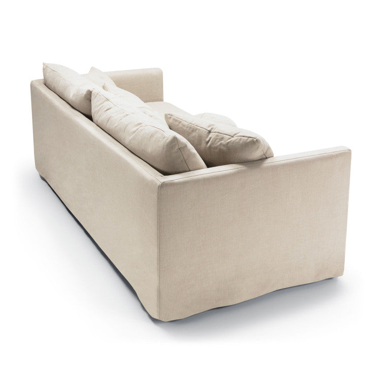 Canapé tissu naturel coton/lin Lill avec jupette – Natur n°1419CA – Canapé 3 places