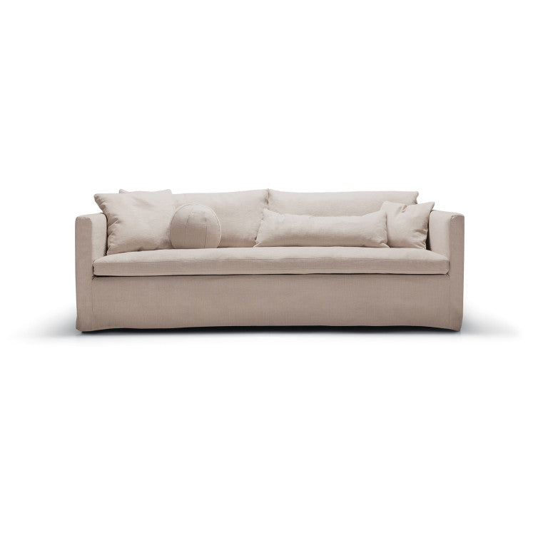 Canapé tissu naturel coton/lin Lill avec jupette – Light Beige n°3790CAL – Canapé 3 places