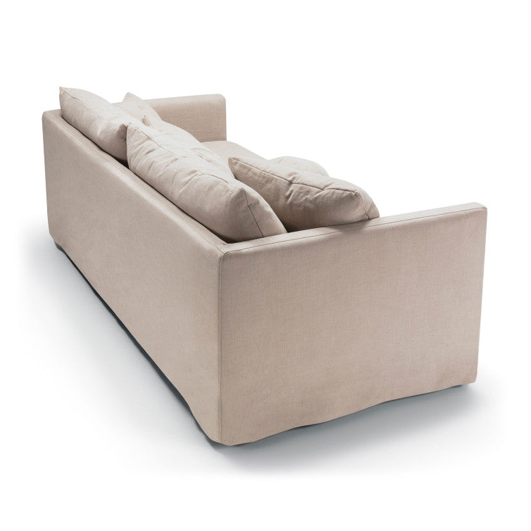 Canapé tissu naturel coton/lin Lill avec jupette – Light Beige n°3790CAL – Canapé 3 places