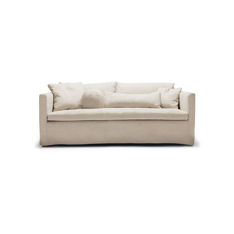 Canapé tissu naturel coton/lin Lill avec jupette – Natur n°1419CA – Canapé 2 places