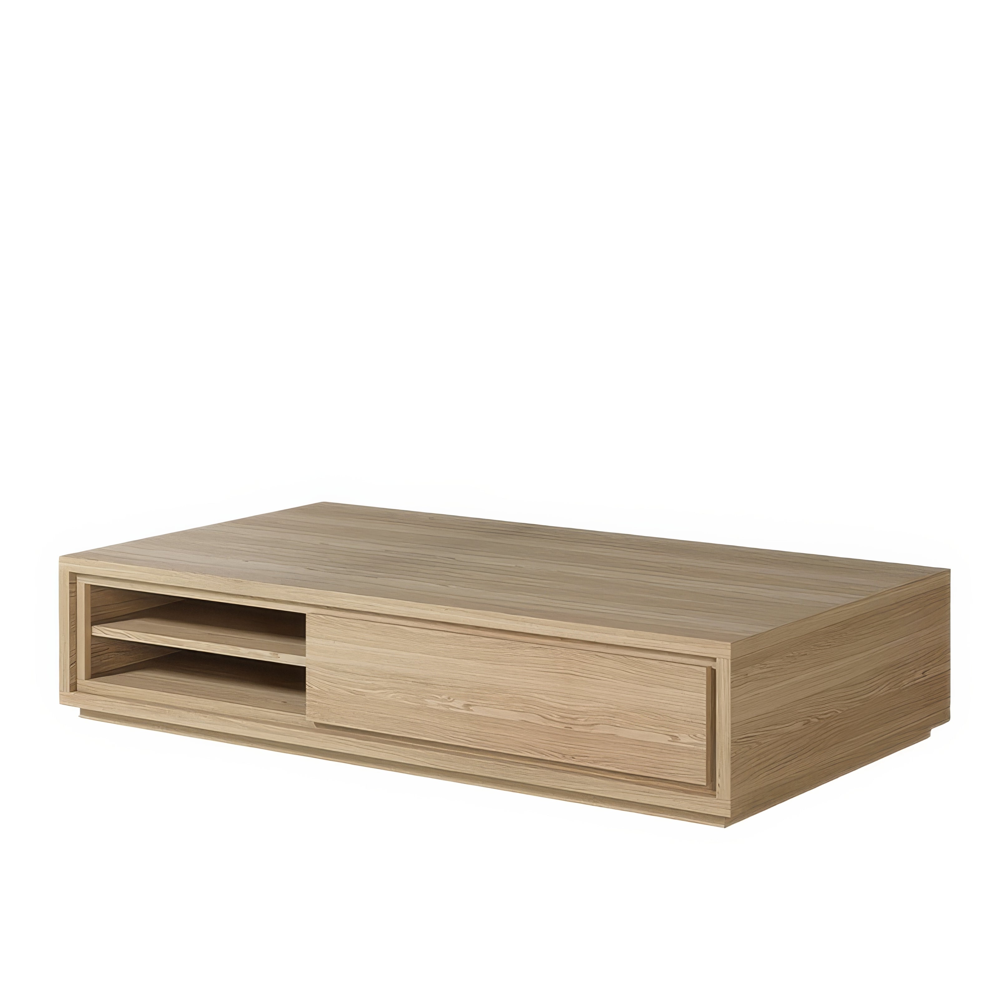 Table basse rectangulaire chêne massif rangements | Chêne LIGNART