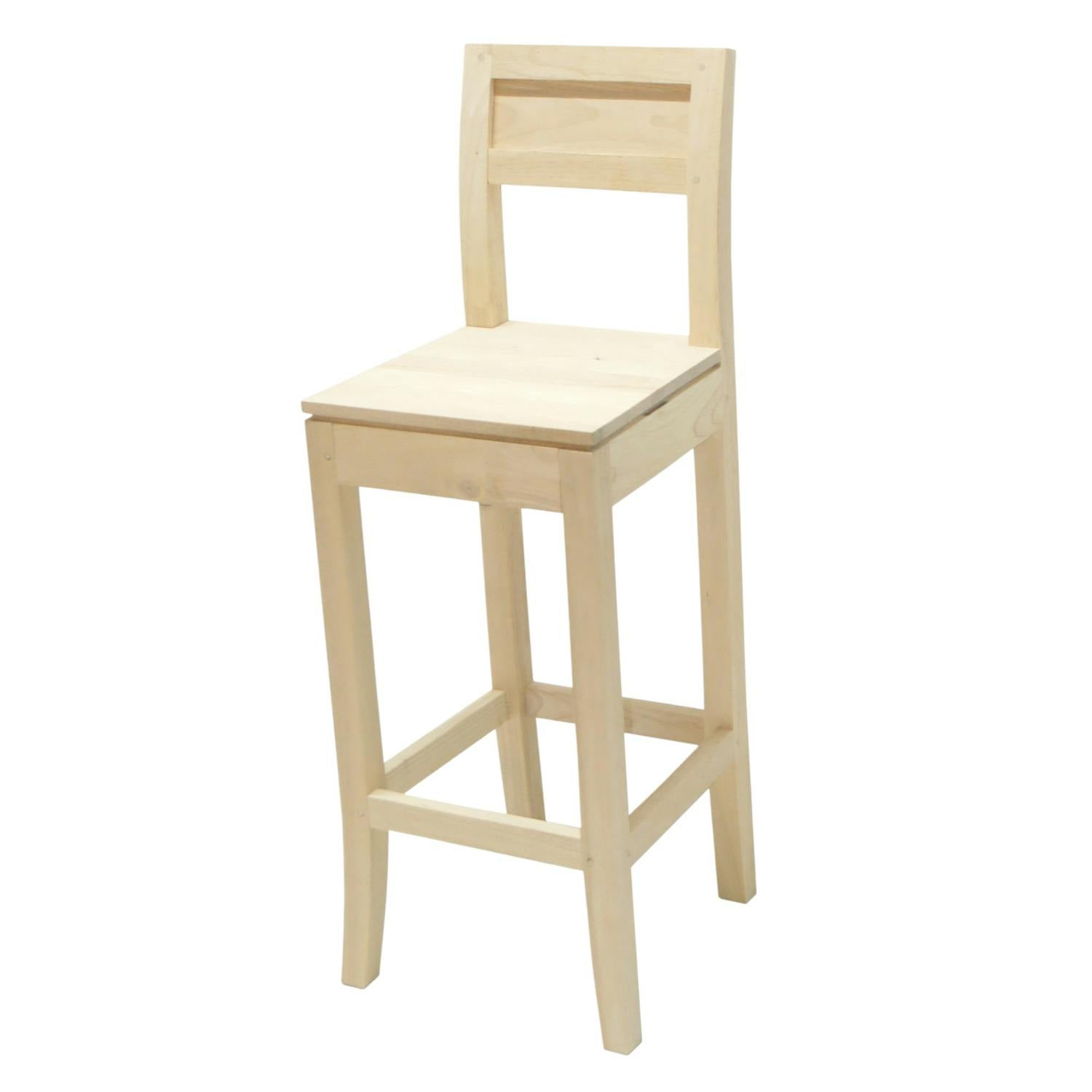 Chaise bar Hévéa avec dossier 38x41x105cm HELENA