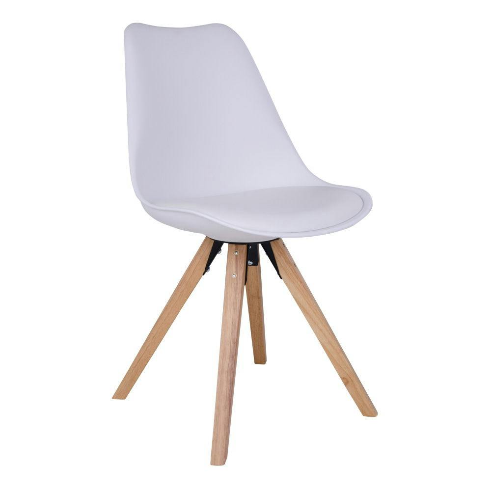 Chaise blanche scandinave pieds bois (lot de 2) LOTA