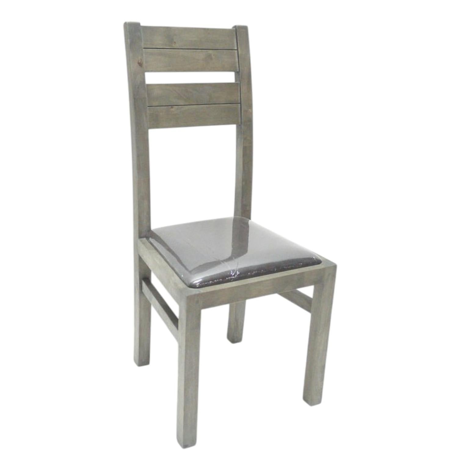Chaise classique bois et assise marron ATTAN