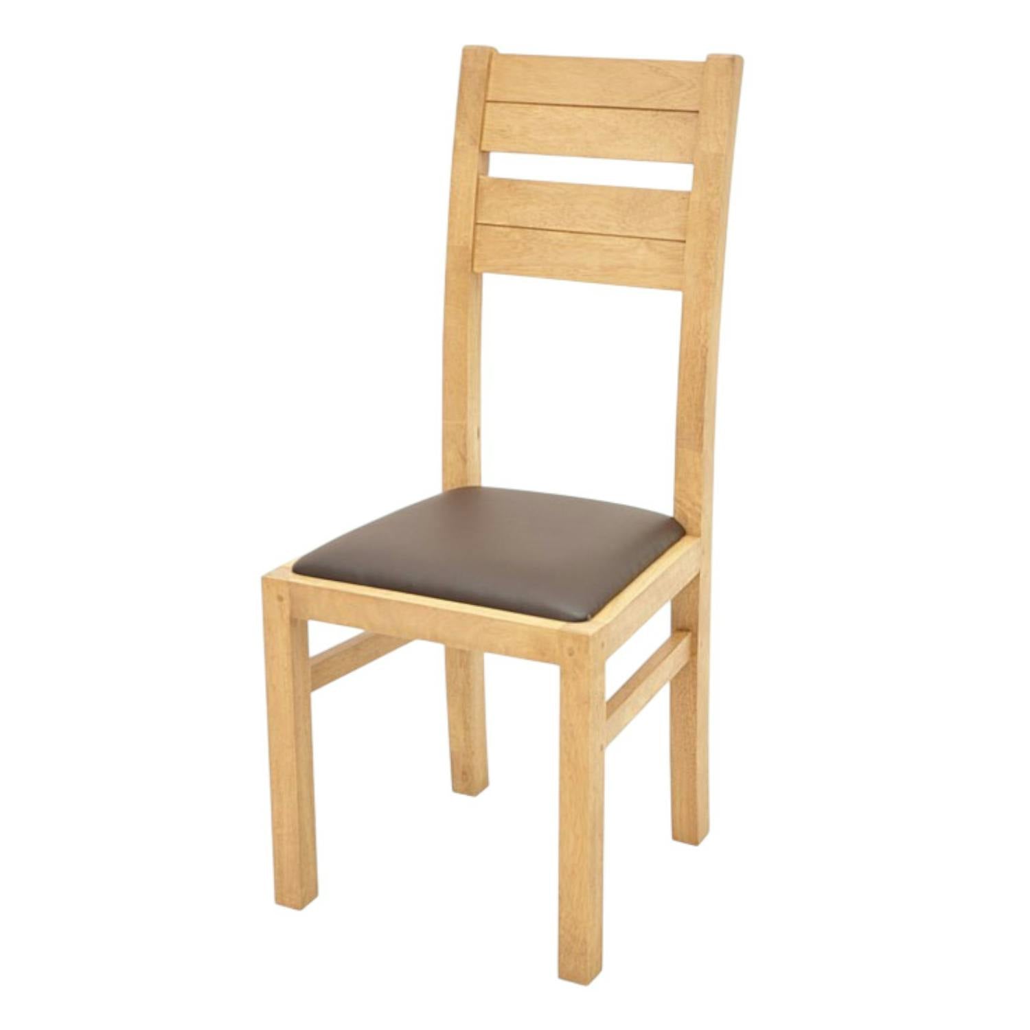 Chaise classique bois et assise marron ATTAN