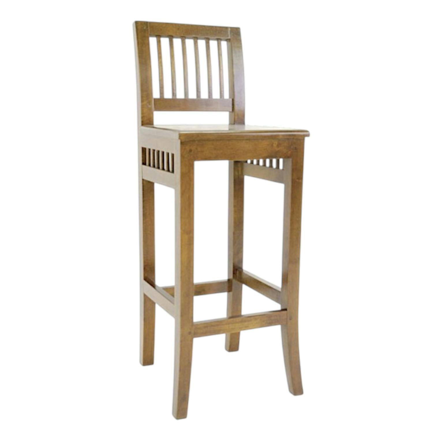Chaise de bar en bois massif - Style asiatique
