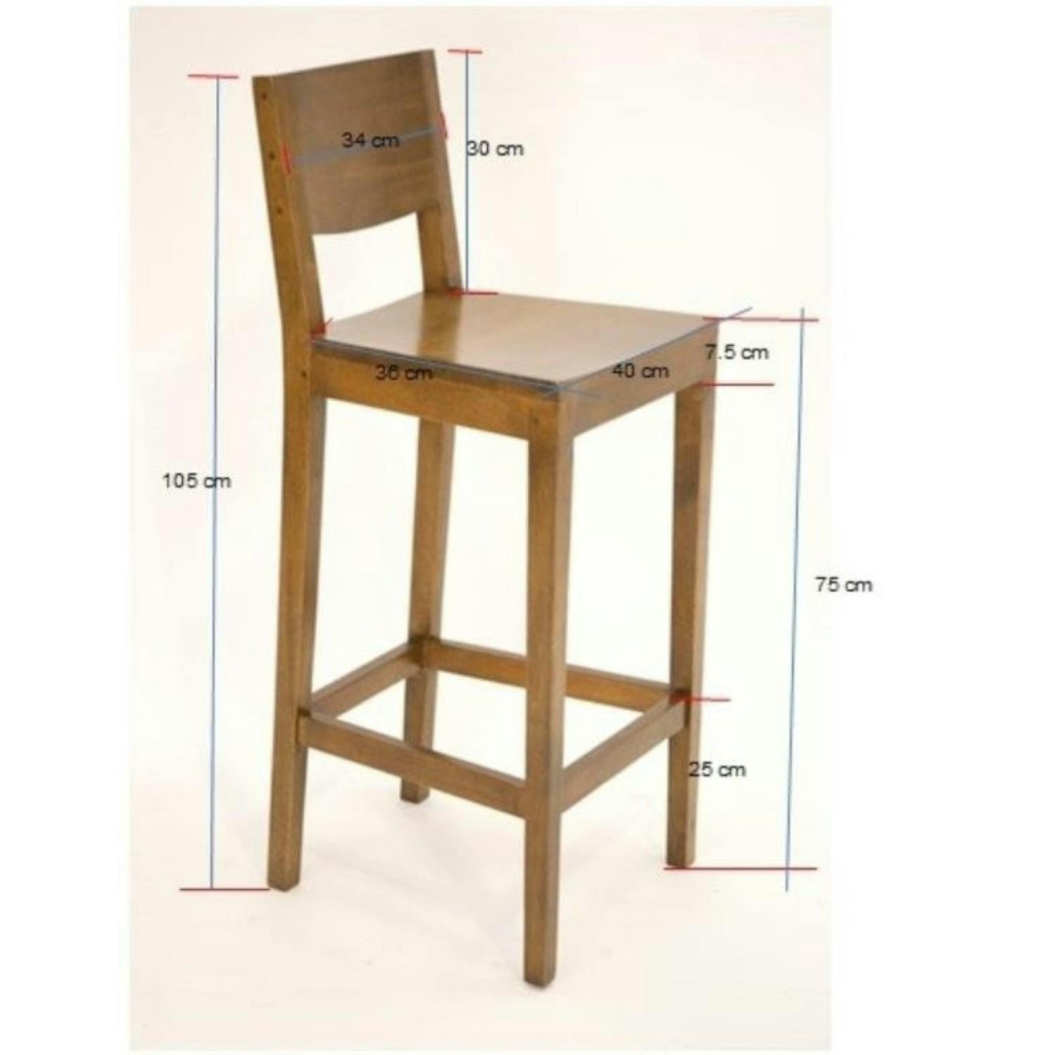 Tabouret de bar en bois massif - Style moderne