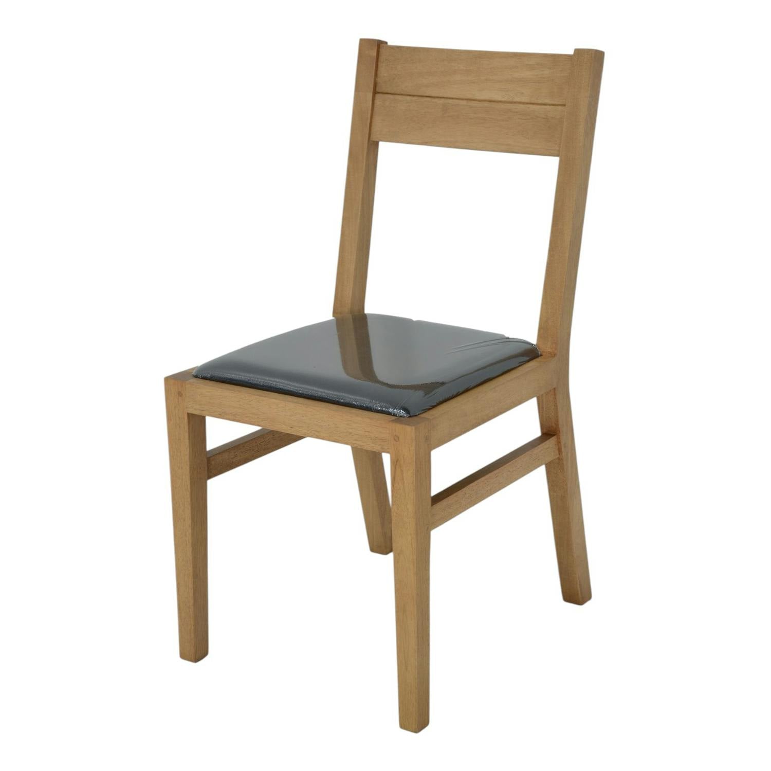 Chaise Hévéa avec assise mousse 42x50x84cm ATTAN