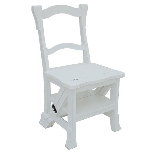 Chaise escabeau en bois massif - Style traditionnel