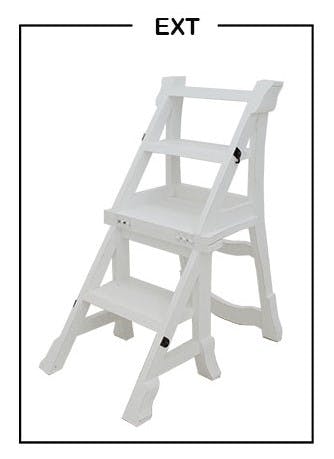 Chaise libraire escabeau bois hévéa massif TRADITION