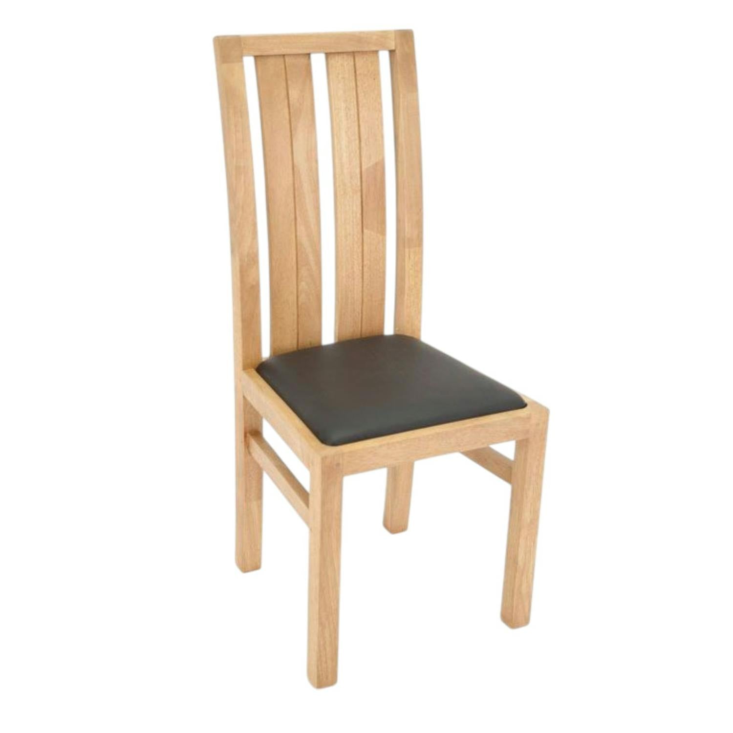 Chaise moderne bois et assise marron ATTAN