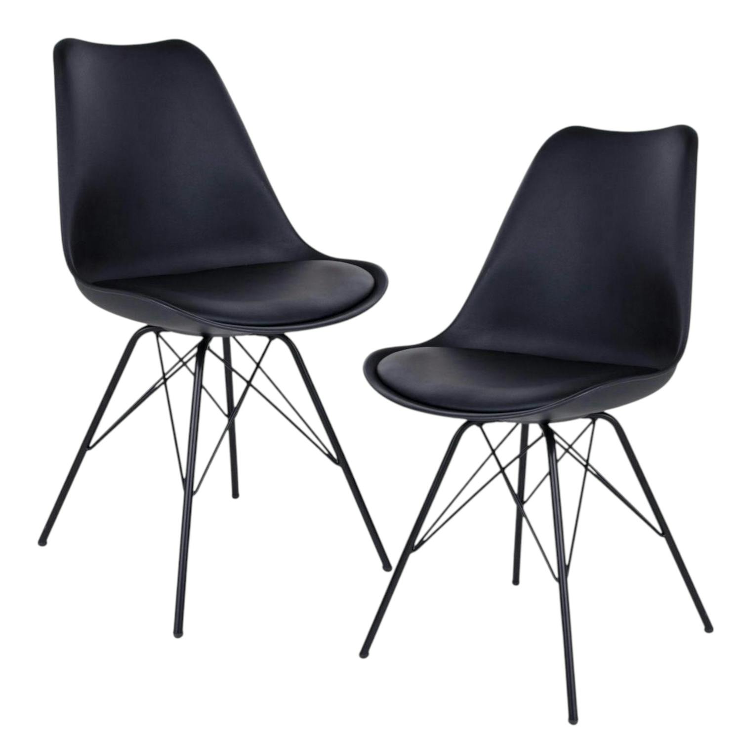 Chaise blanche scandinave pieds bois (lot de 2) LOTA