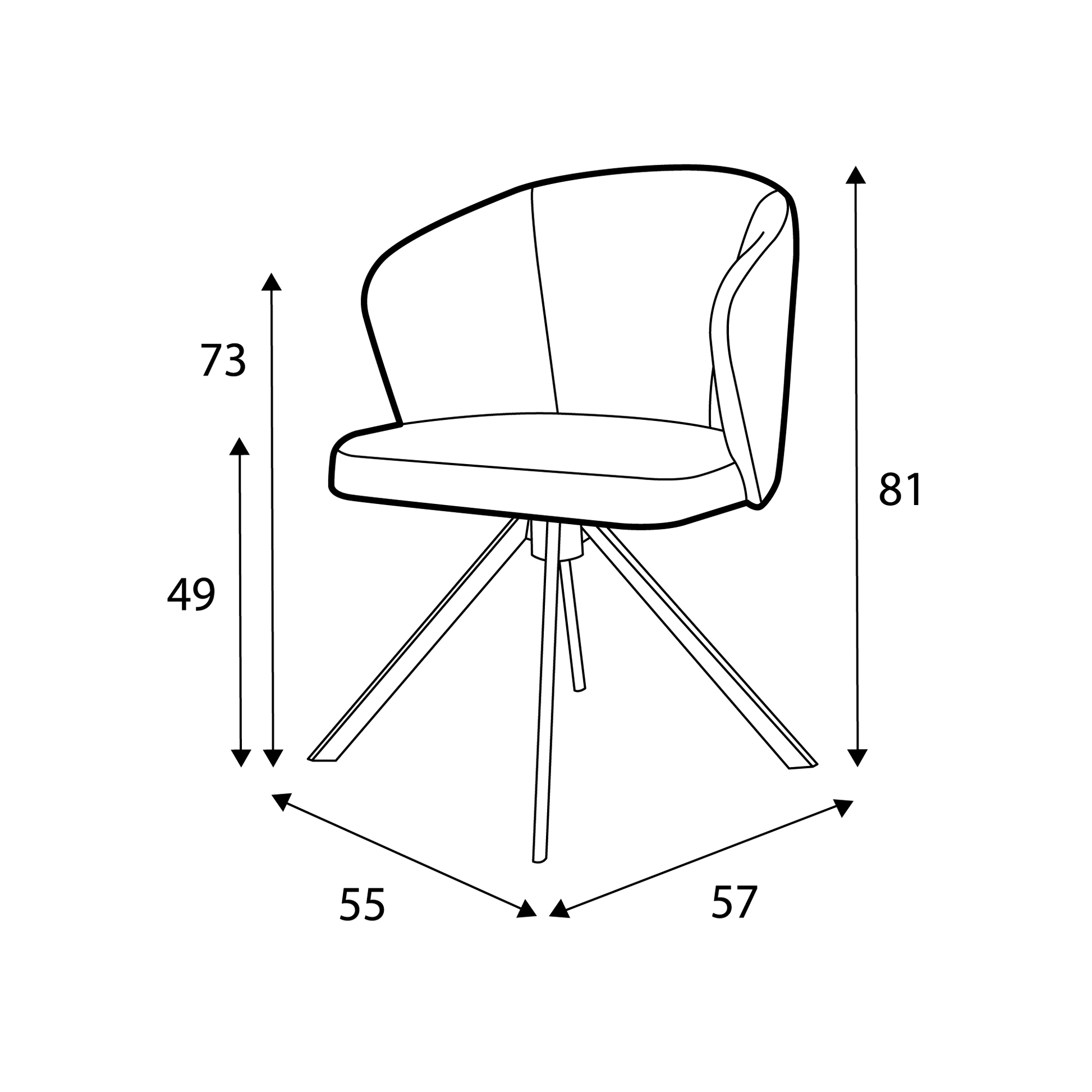 Chaise Élégance Pivotante | LIGNART