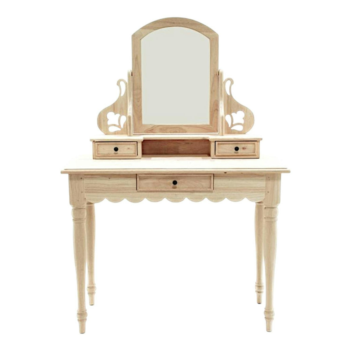 Coiffeuse avec miroir 3 tiroirs hévéa 100x45x143cm TRADITION
