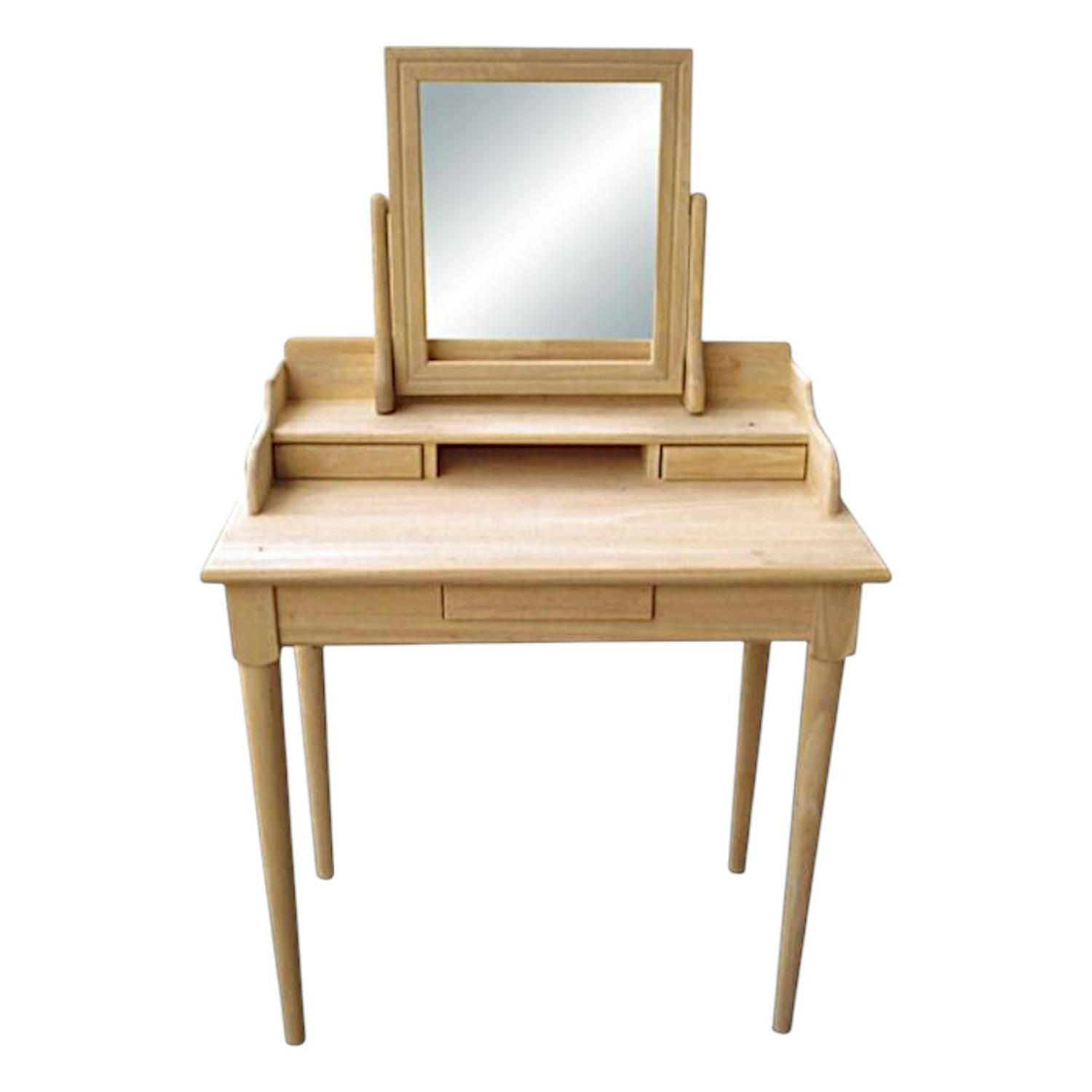 Coiffeuse avec miroir 3 tiroirs hévéa 80x50x133cm TRADITION