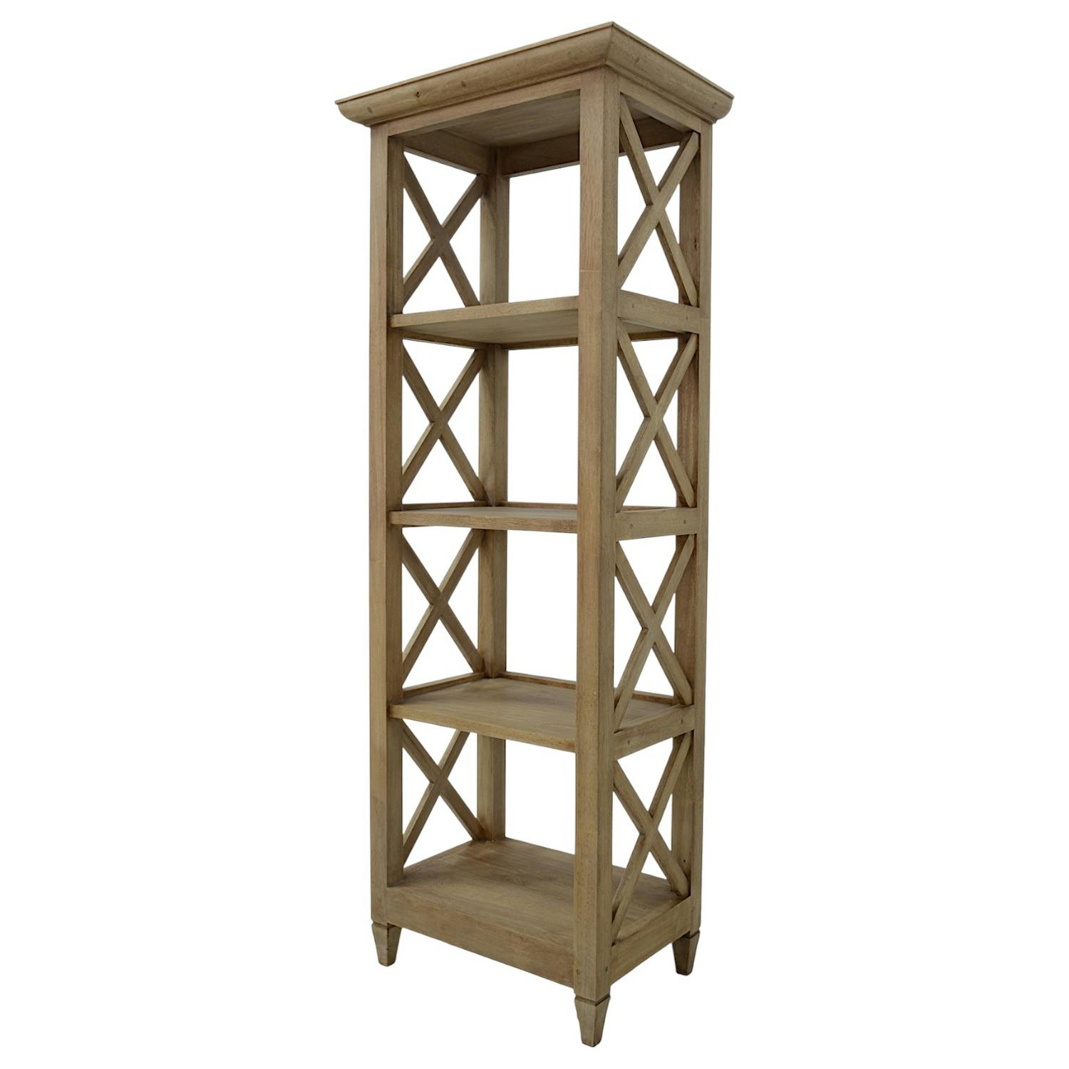Colonne de rangement croisillons hévéa 60x40x160cm MAORI