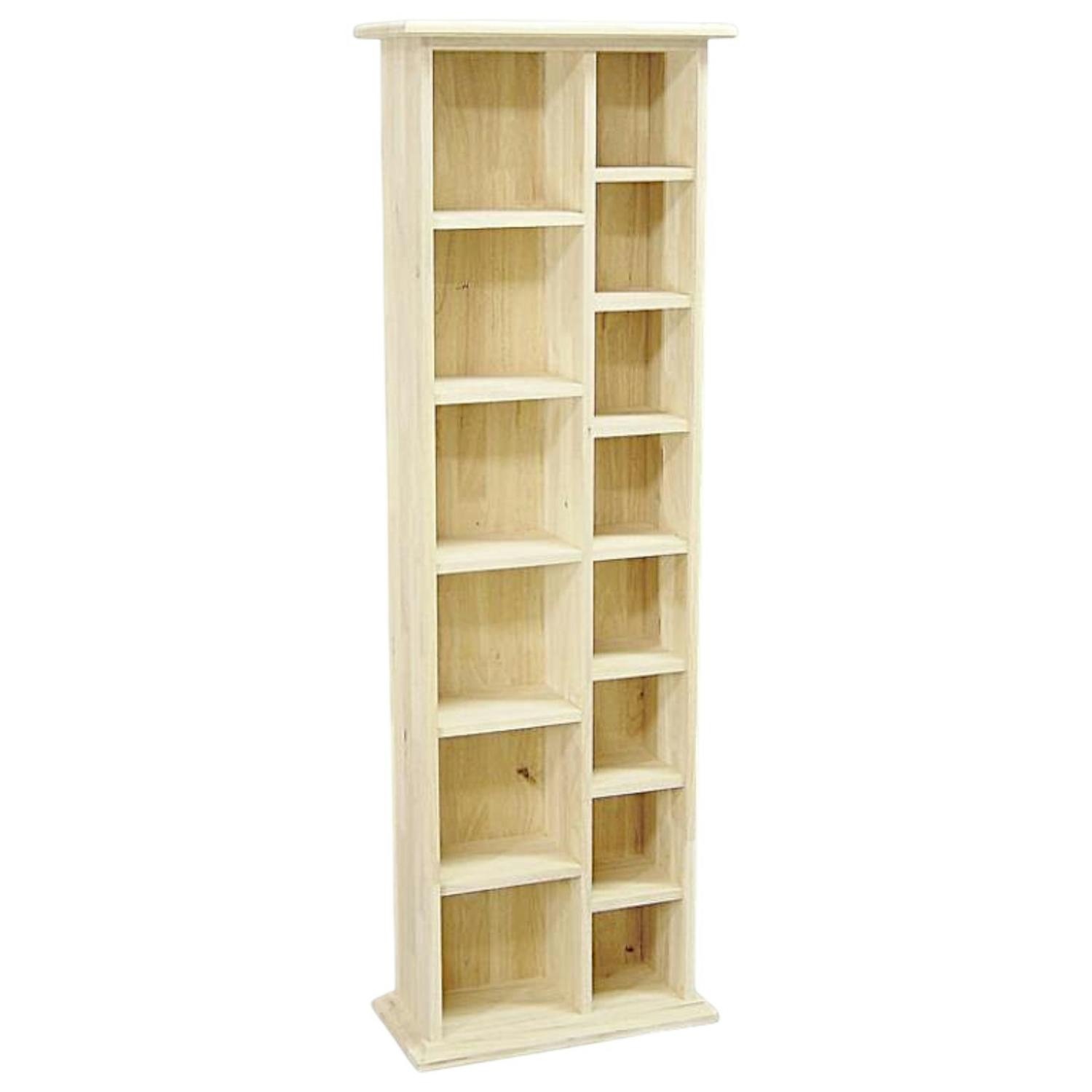 Colonne double range CD/DVD hévéa 47x24x146cm TRADITION