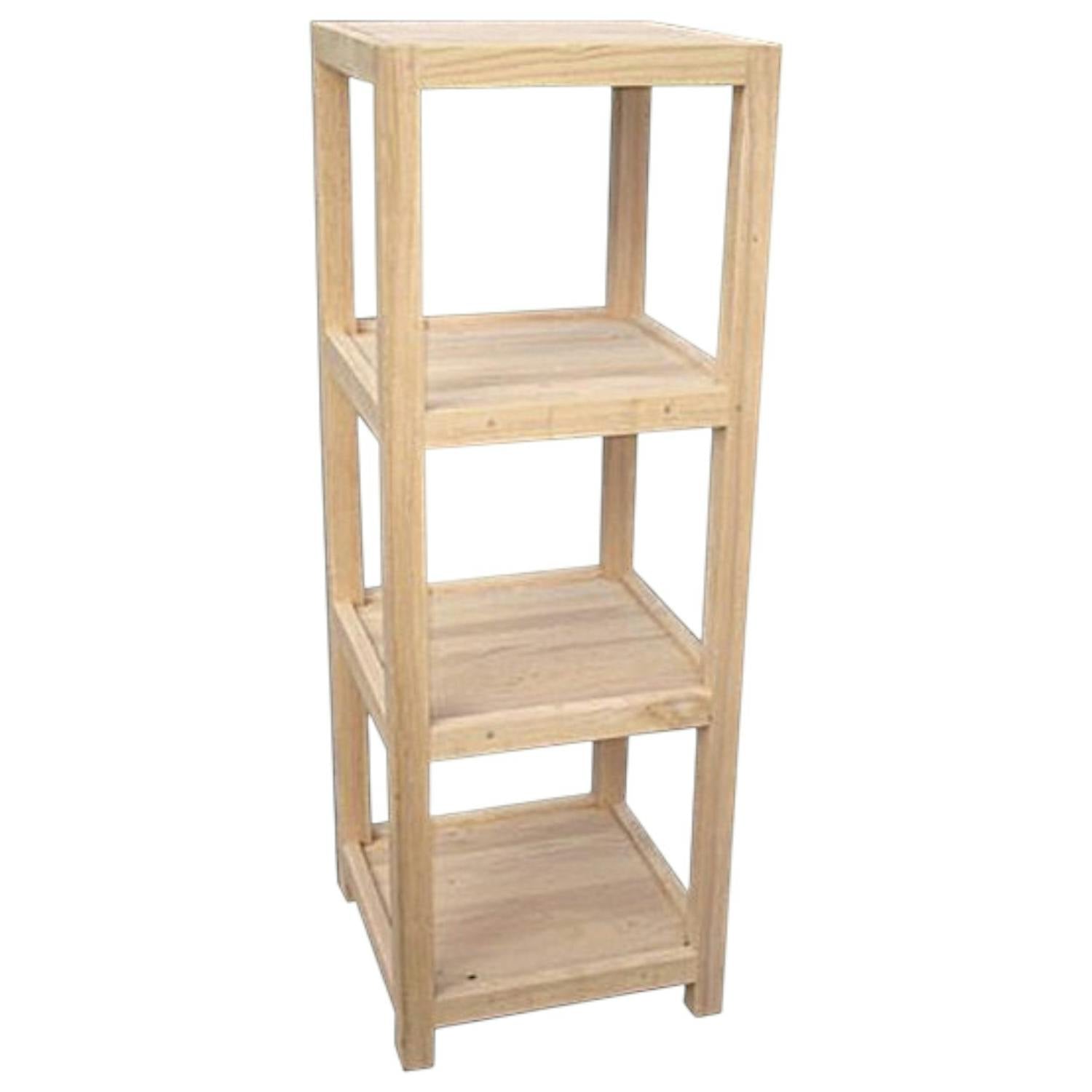 Colonne Etagère Hévéa 3 étagères 45x45x128cm HELENA