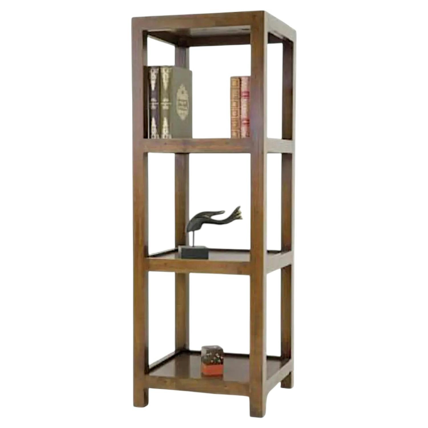 Colonne étagère en bois massif - Style contemporain
