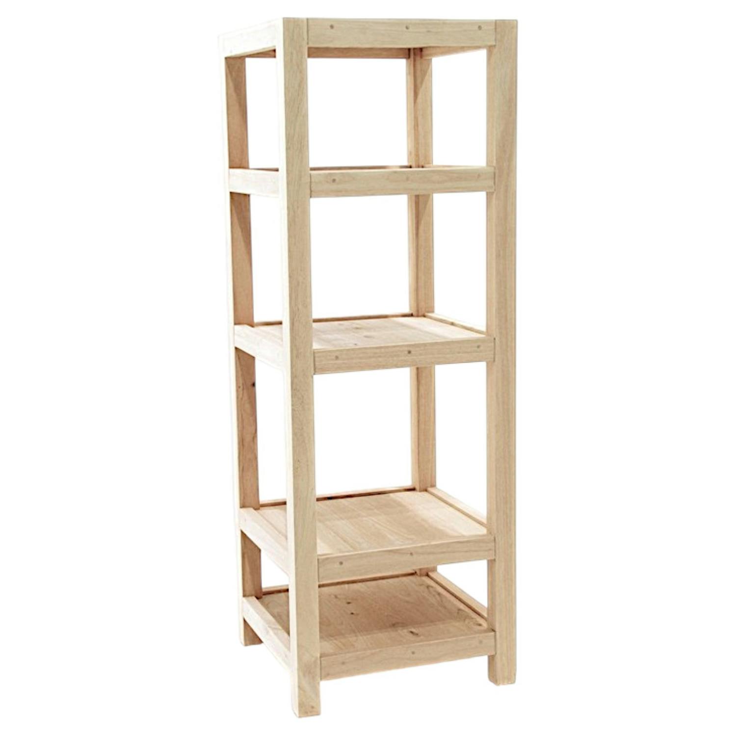 Colonne Etagère Hévéa 4 étages 45x45x128cm HELENA