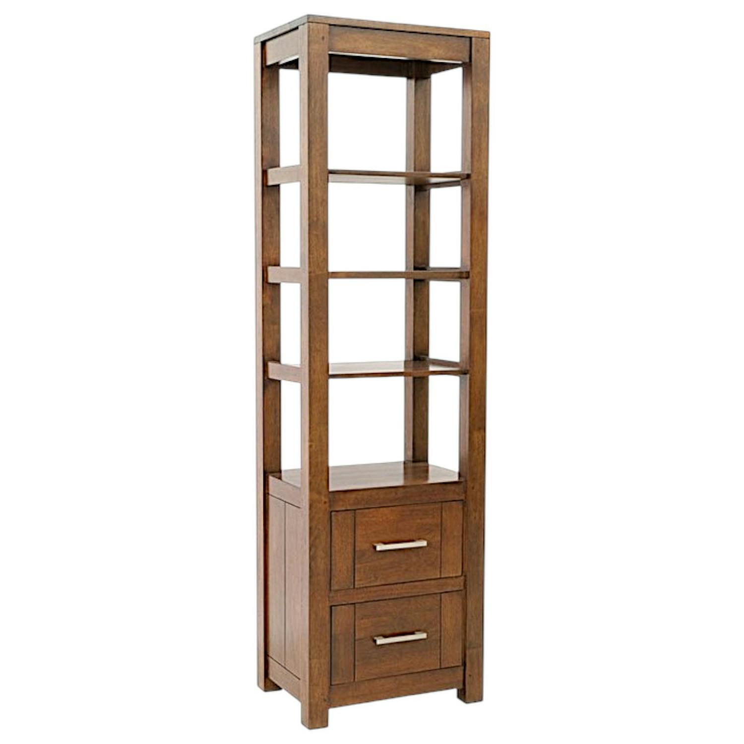 Colonne étagère moderne bois hévéa H190cm ATTAN