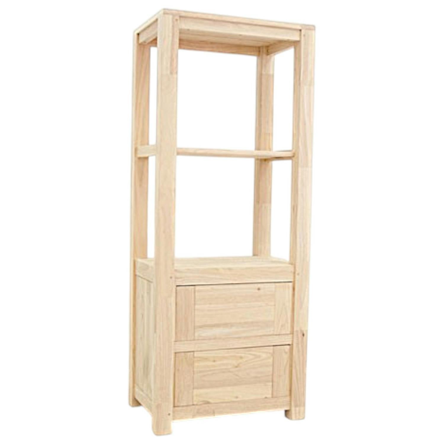 Colonne étagère moderne hévéa massif H150cm ATTAN