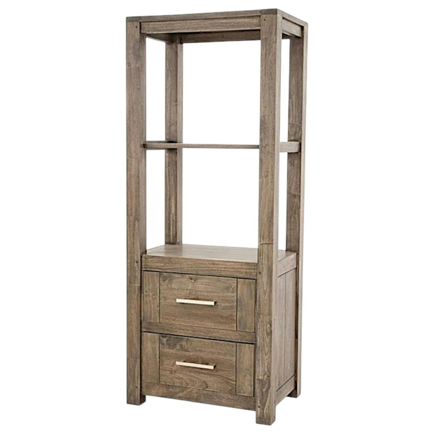Colonne étagère moderne hévéa massif H150cm ATTAN