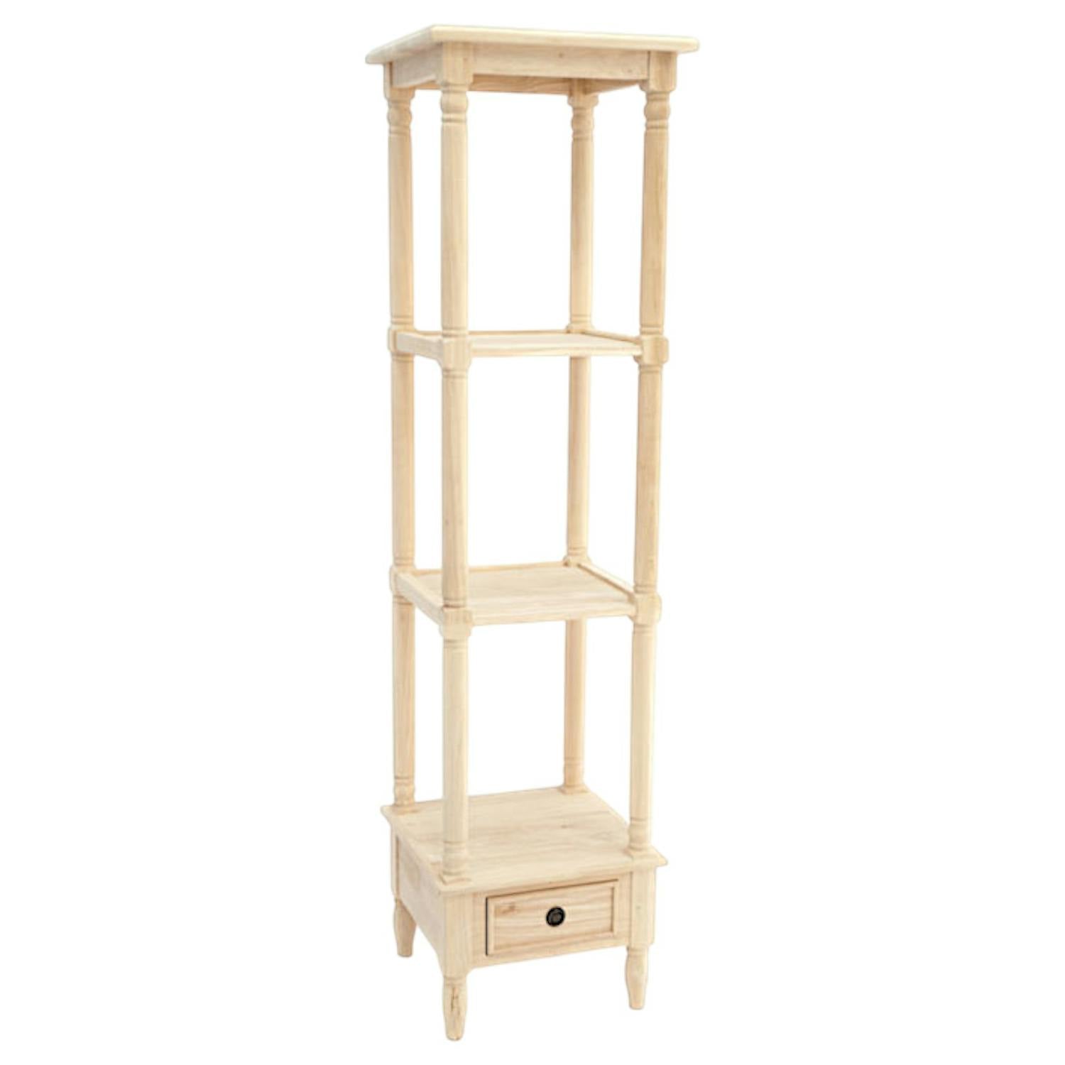Colonne Hévéa 1 tiroir, 3 étages 42x42x156cm TRADITION