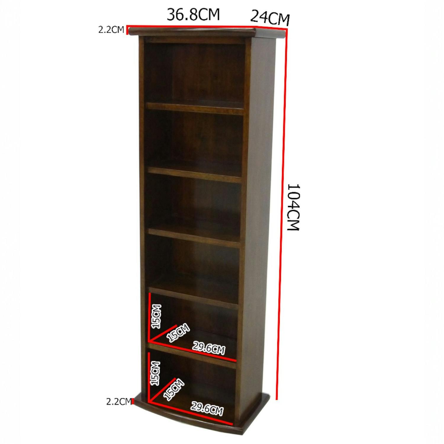Colonne range CD 6 compartiements hévéa 37x24x104cm TRADITION