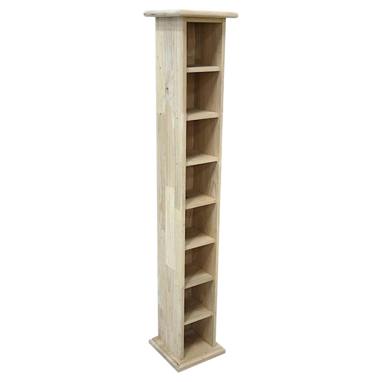 Colonne range CD 7 étages hévéa 24x24x138cm TRADITION
