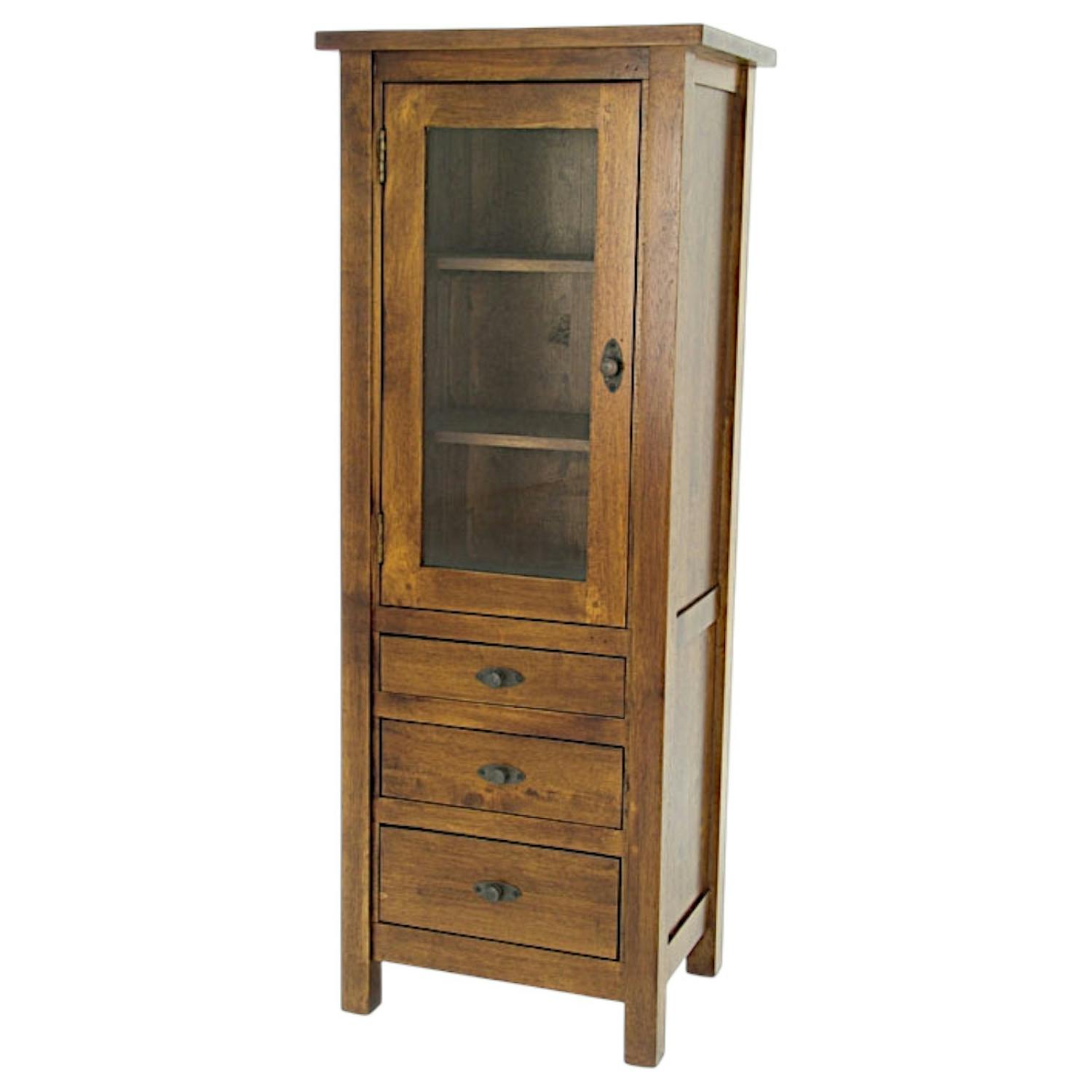 Colonne vitrine en bois massif - Style traditionnel